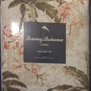 New Tommy Bahama Bonny Cove Quilt Set 3-Piece Full King Soft Cotton 2 Shams